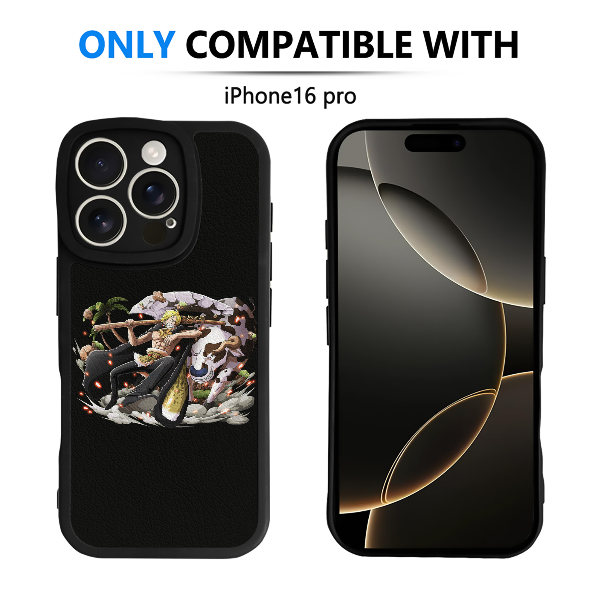 （画像用） ワンピース サンジ ONE PIECE Sanji 【iPhone 16シリーズ対応】シリコンスマホケース（レザー調） 材質：シリコン